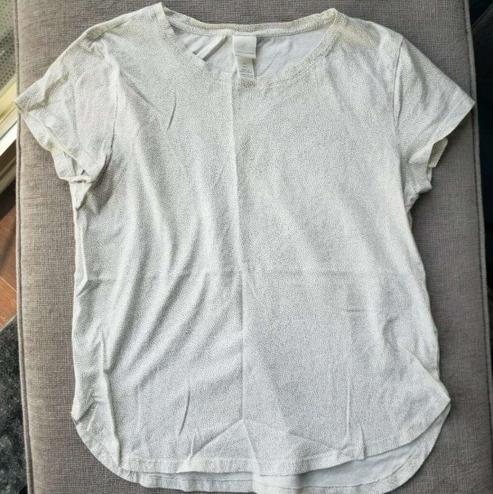 H&M size S White Polka Dot Shirt